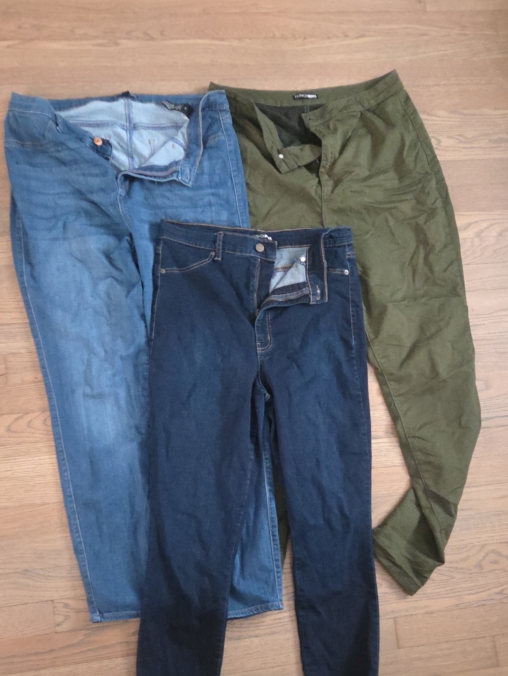 Women's Jeans - Blue, Dark Blue, Olive